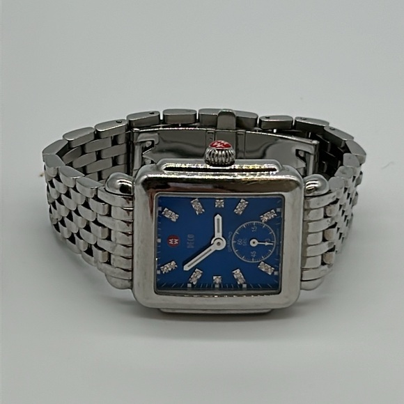 AUTHENTIC Michele Diamond Deco blue mother of pearl watch - Picture 3 of 14